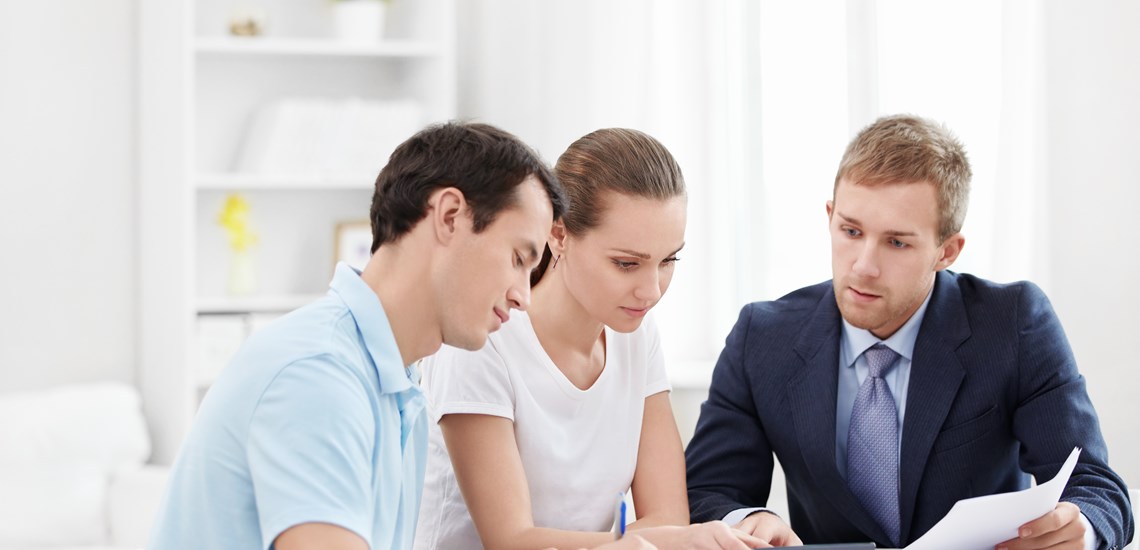Couple having a mortgage meeting