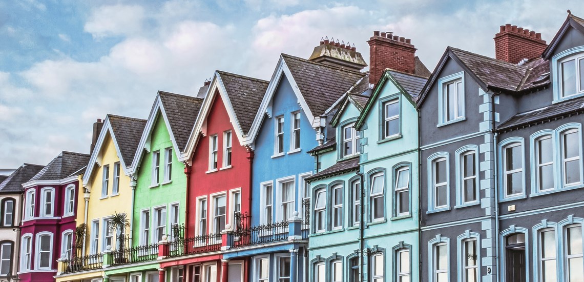 Row of colourful houses