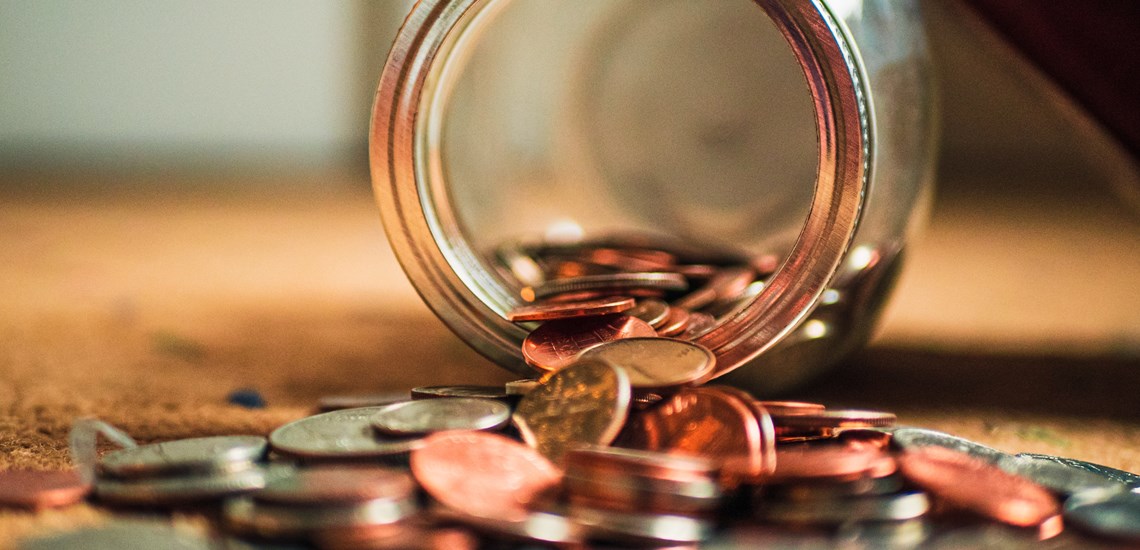 Money in savings pot