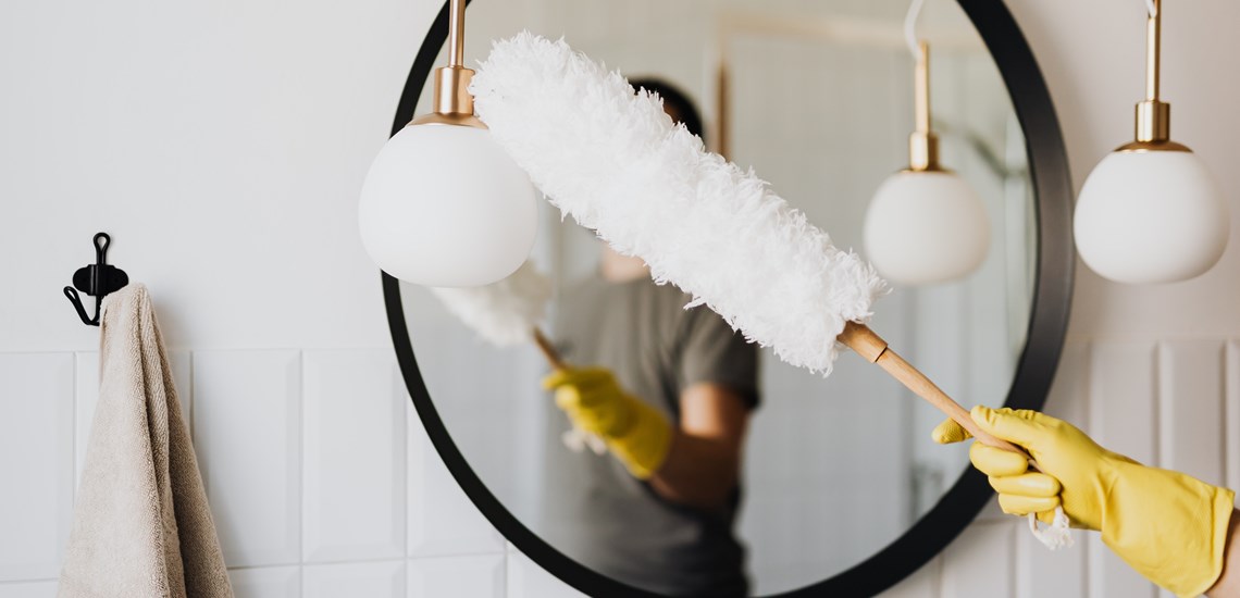 Dusting the mirror
