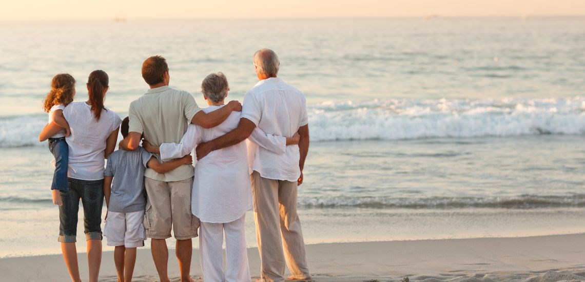 family-on-beach